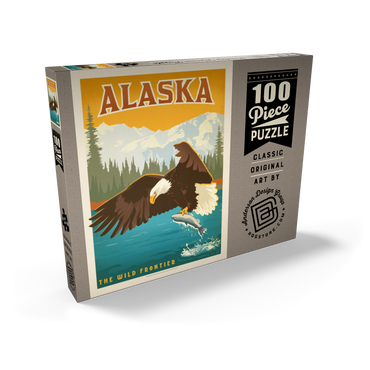 Alaska: Eagle, Vintage Poster 100 Puzzle Schachtel Ansicht2