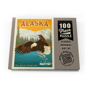 Alaska: Eagle, Vintage Poster 100 Puzzle Schachtel Ansicht3