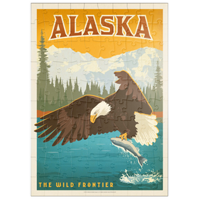 Darstellung des Puzzle Motivs Alaska: Eagle, Vintage Poster - Puzzleteile: 100