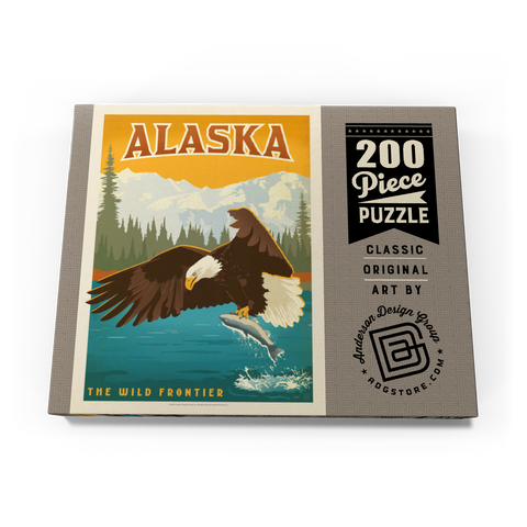 Alaska: Eagle, Vintage Poster 200 Puzzle Schachtel Ansicht3