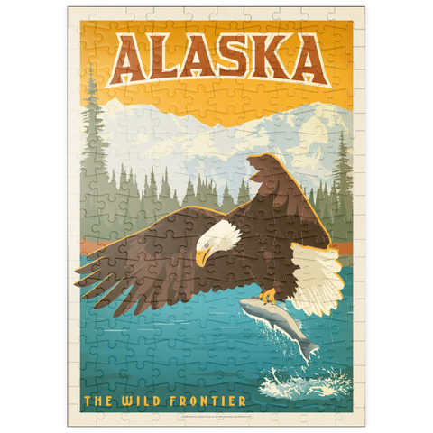 puzzleplate Alaska: Eagle, Vintage Poster 200 Puzzle