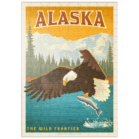 Darstellung des Puzzle Motivs Alaska: Eagle, Vintage Poster - Puzzleteile: 200