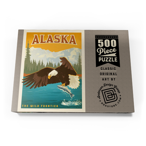 Alaska: Eagle, Vintage Poster 500 Puzzle Schachtel Ansicht3