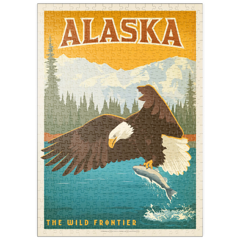 puzzleplate Alaska: Eagle, Vintage Poster 500 Puzzle