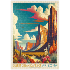 Darstellung des Puzzle Motivs Arizona: Desert Dreamscape, Vintage Poster - Puzzleteile: 1000