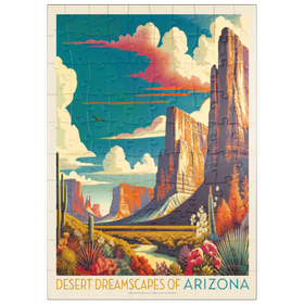 Darstellung des Puzzle Motivs Arizona: Desert Dreamscape, Vintage Poster - Puzzleteile: 100