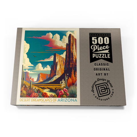 Arizona: Desert Dreamscape, Vintage Poster 500 Puzzle Schachtel Ansicht3