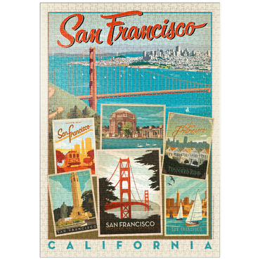 puzzleplate San Francisco: Multi-Image Collage Print, Vintage Poster 1000 Puzzle