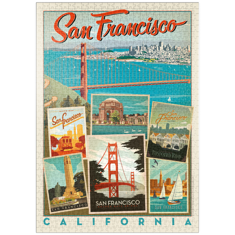puzzleplate San Francisco: Multi-Image Collage Print, Vintage Poster 1000 Puzzle