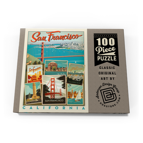 San Francisco: Multi-Image Collage Print, Vintage Poster 100 Puzzle Schachtel Ansicht3