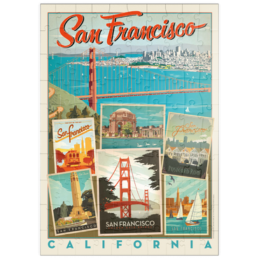 puzzleplate San Francisco: Multi-Image Collage Print, Vintage Poster 100 Puzzle