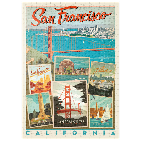 puzzleplate San Francisco: Multi-Image Collage Print, Vintage Poster 500 Puzzle