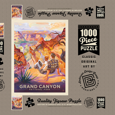 Grand Canyon National Park: A Grand Vista, Vintage Poster 1000 Puzzle Schachtel 3D Modell