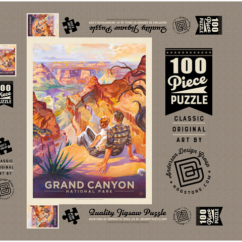 Grand Canyon National Park: A Grand Vista, Vintage Poster 100 Puzzle Schachtel 3D Modell