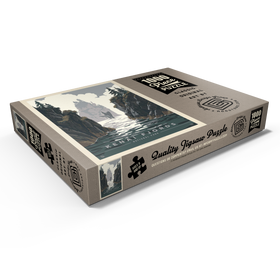 Darstellung des Puzzle Motivs Kenai Fjords National Park: Whale Watching, Vintage Poster - Puzzleteile: 1000