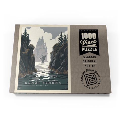 Kenai Fjords National Park: Whale Watching, Vintage Poster 1000 Puzzle Schachtel Ansicht3