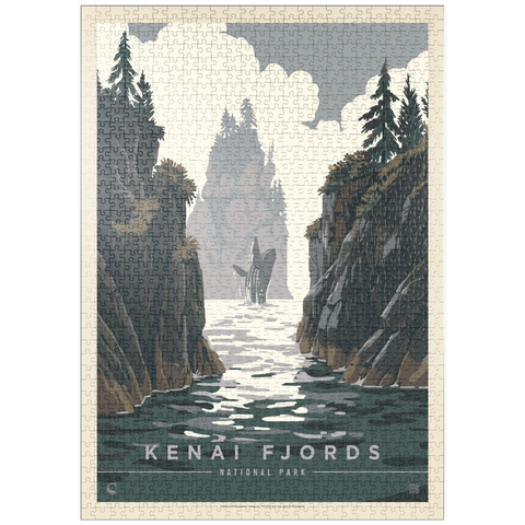 puzzleplate Kenai Fjords National Park: Whale Watching, Vintage Poster 1000 Puzzle