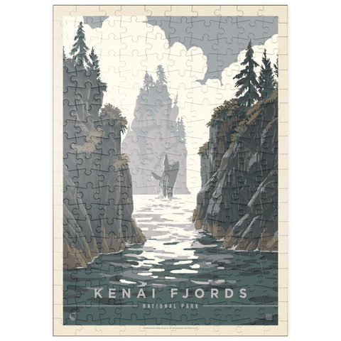 puzzleplate Kenai Fjords National Park: Whale Watching, Vintage Poster 200 Puzzle