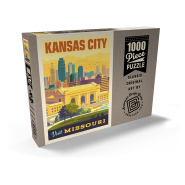 Missouri: Kansas City, Union Station, Vintage Poster 1000 Puzzle Schachtel Ansicht2