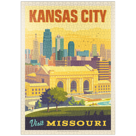 puzzleplate Missouri: Kansas City, Union Station, Vintage Poster 1000 Puzzle