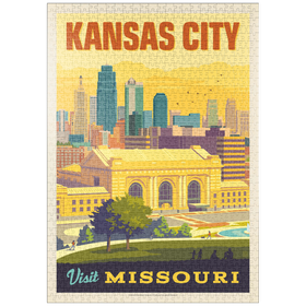 Darstellung des Puzzle Motivs Missouri: Kansas City, Union Station, Vintage Poster - Puzzleteile: 1000