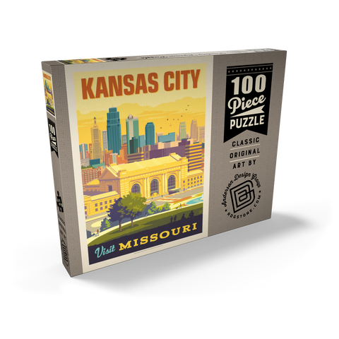 Missouri: Kansas City, Union Station, Vintage Poster 100 Puzzle Schachtel Ansicht2