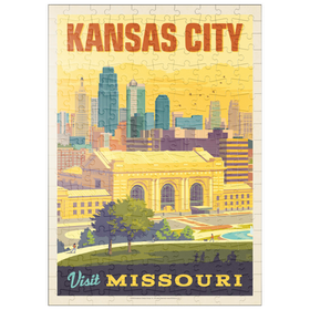 Darstellung des Puzzle Motivs Missouri: Kansas City, Union Station, Vintage Poster - Puzzleteile: 200