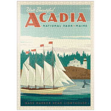 puzzleplate Acadia National Park: Bass Harbor Head, Vintage Poster 1000 Puzzle