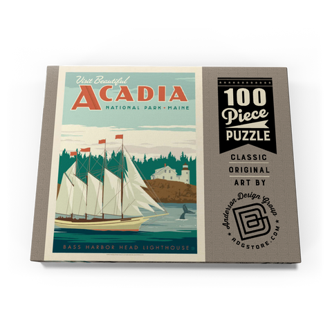 Acadia National Park: Bass Harbor Head, Vintage Poster 100 Puzzle Schachtel Ansicht3