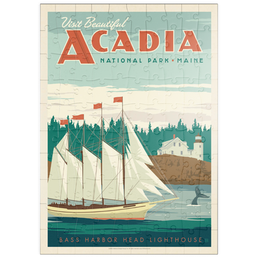 puzzleplate Acadia National Park: Bass Harbor Head, Vintage Poster 100 Puzzle