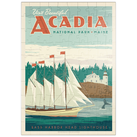 puzzleplate Acadia National Park: Bass Harbor Head, Vintage Poster 100 Puzzle