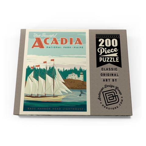 Acadia National Park: Bass Harbor Head, Vintage Poster 200 Puzzle Schachtel Ansicht3