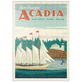 Darstellung des Puzzle Motivs Acadia National Park: Bass Harbor Head, Vintage Poster - Puzzleteile: 200