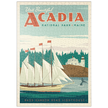 puzzleplate Acadia National Park: Bass Harbor Head, Vintage Poster 500 Puzzle