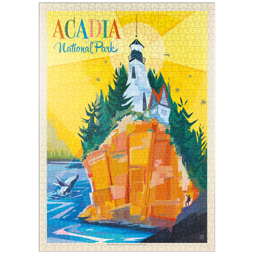 puzzleplate Acadia National Park: Lighthouse (Mod Design), Vintage Poster 1000 Puzzle