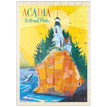 puzzleplate Acadia National Park: Lighthouse (Mod Design), Vintage Poster 200 Puzzle
