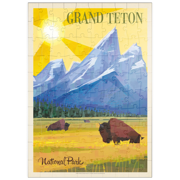puzzleplate Grand Teton National Park (Mod Design), Vintage Poster 100 Puzzle