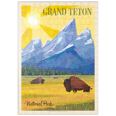 puzzleplate Grand Teton National Park (Mod Design), Vintage Poster 200 Puzzle