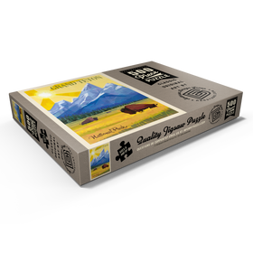 Darstellung des Puzzle Motivs Grand Teton National Park (mod design), vintage poster - Puzzleteile: 500