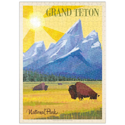 puzzleplate Grand Teton National Park (Mod Design), Vintage Poster 500 Puzzle