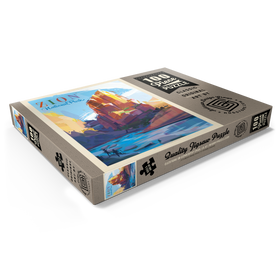 Darstellung des Puzzle Motivs Zion National Park: Angels Landing (Mod Design), Vintage Poster - Puzzleteile: 100