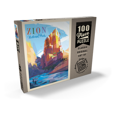 Zion National Park: Angels Landing (Mod Design), Vintage Poster 100 Puzzle Schachtel Ansicht2