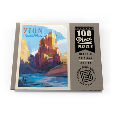 Zion National Park: Angels Landing (Mod Design), Vintage Poster 100 Puzzle Schachtel Ansicht3