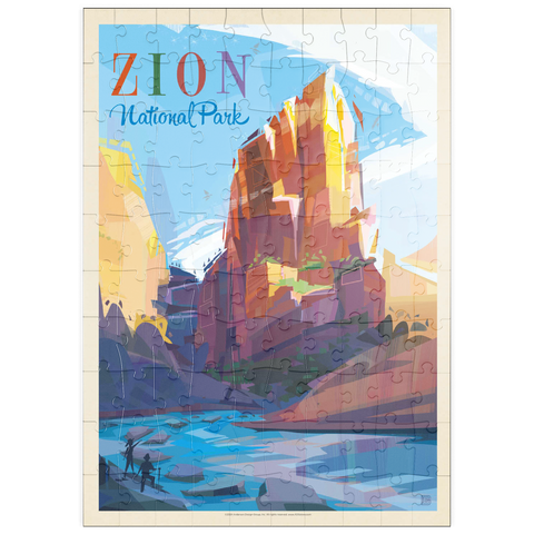 puzzleplate Zion National Park: Angels Landing (Mod Design), Vintage Poster 100 Puzzle