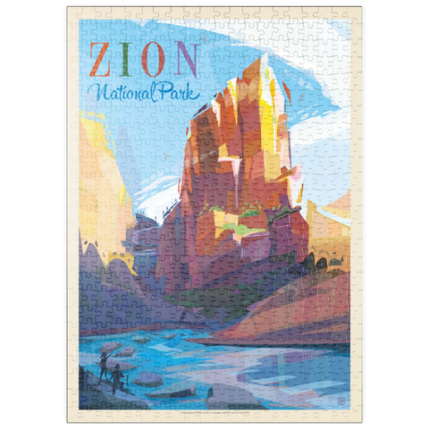 puzzleplate Zion National Park: Angels Landing (Mod Design), Vintage Poster 500 Puzzle
