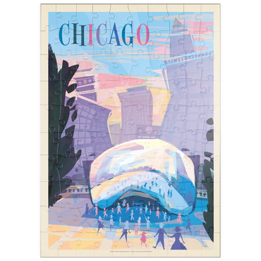 puzzleplate Chicago, IL: Millennium Park (Mod Design), Vintage Poster 100 Puzzle