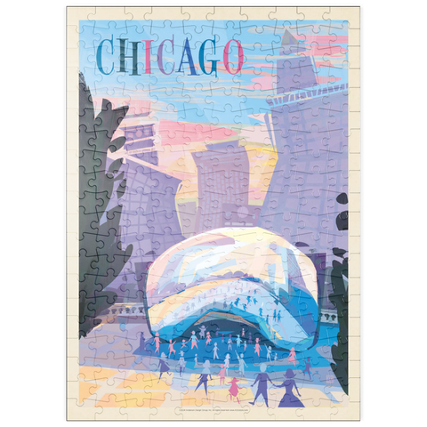puzzleplate Chicago, IL: Millennium Park (Mod Design), Vintage Poster 200 Puzzle