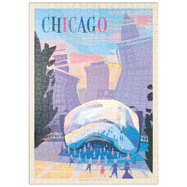 puzzleplate Chicago, IL: Millennium Park (Mod Design), Vintage Poster 500 Puzzle