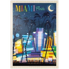 Darstellung des Puzzle-Motivs Miami, FL: South Beach (Mod Design), Vintage Poster – Puzzleteile: 1000