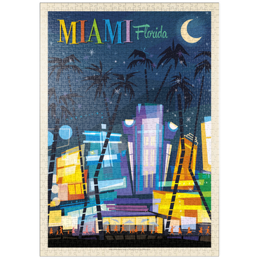puzzleplate Miami, FL: South Beach (Mod Design), Vintage Poster 1000 Puzzle